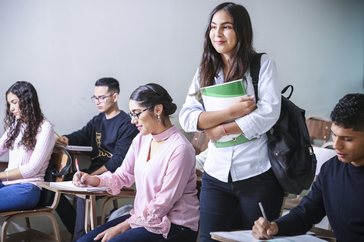Students in a classroom at Kakolat Degree College